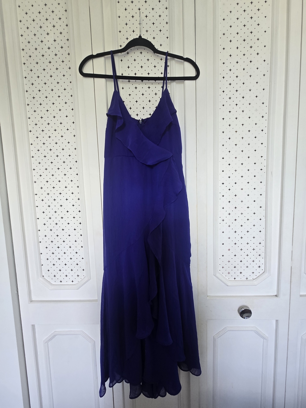 Express Ruffle Maxi Dress in Vivid Saphire Blue